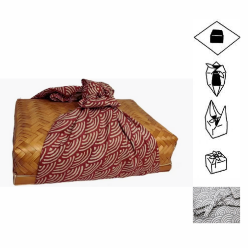 furoshiki cotton voile fabric wrap burgundy gift packaging square hand towel scarf shawl hijab scarves tudung printed bandana