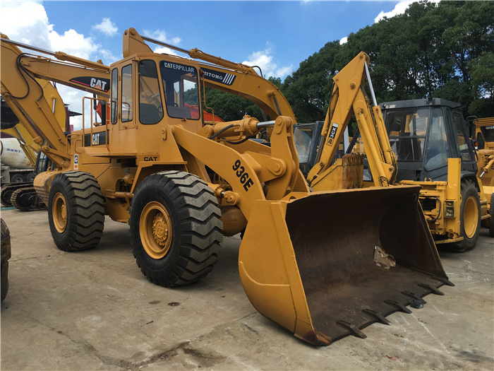 used cat wheel loader 936 936E caterpillar equipment with large bucket in good condition for sale at cheap price