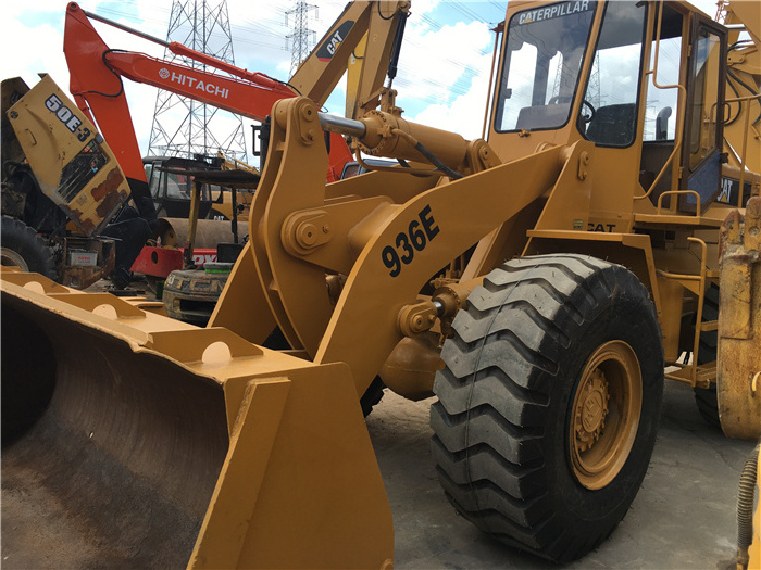 used cat wheel loader 936 936E caterpillar equipment with large bucket in good condition for sale at cheap price