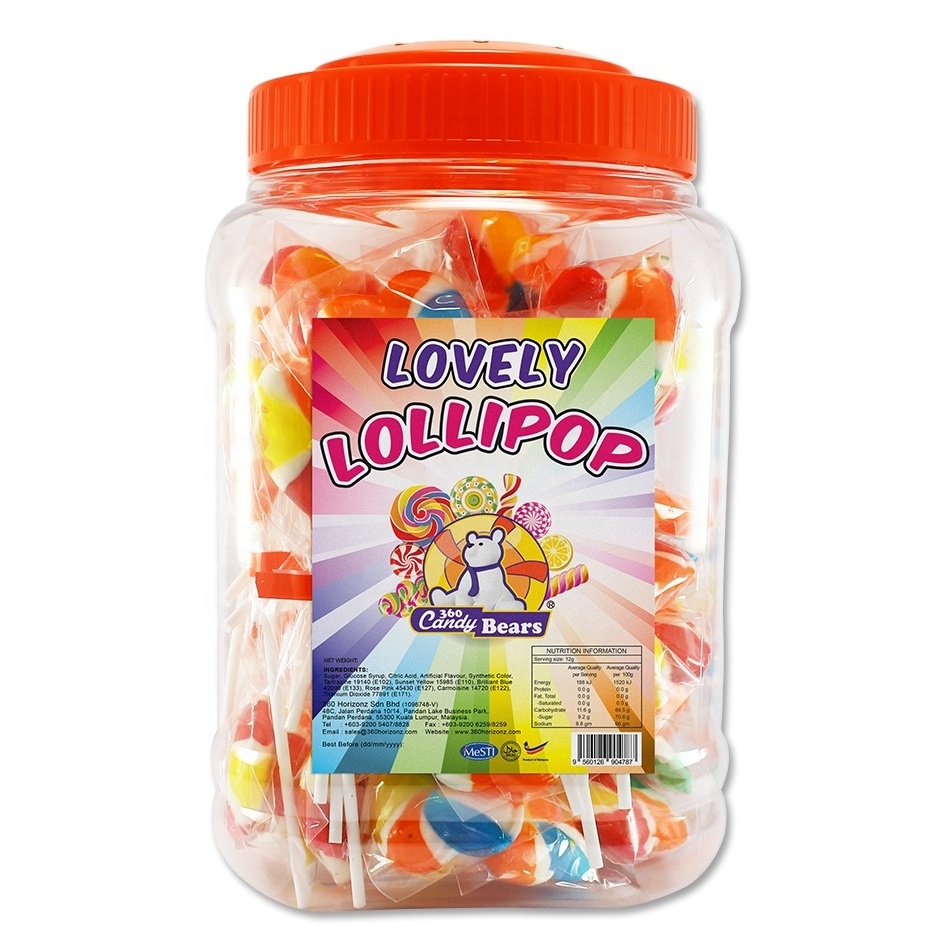 600g (50pcs) Candy Bears Sweet Candy Lovely Shape Lollipop