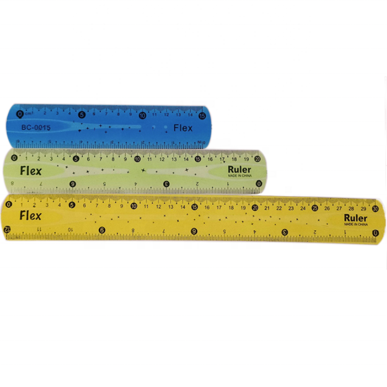 15 cm 20 cm 30 cm 12 inch PVC Flexible Shatterproof Ruler Student Safety Straight Scale Rulers