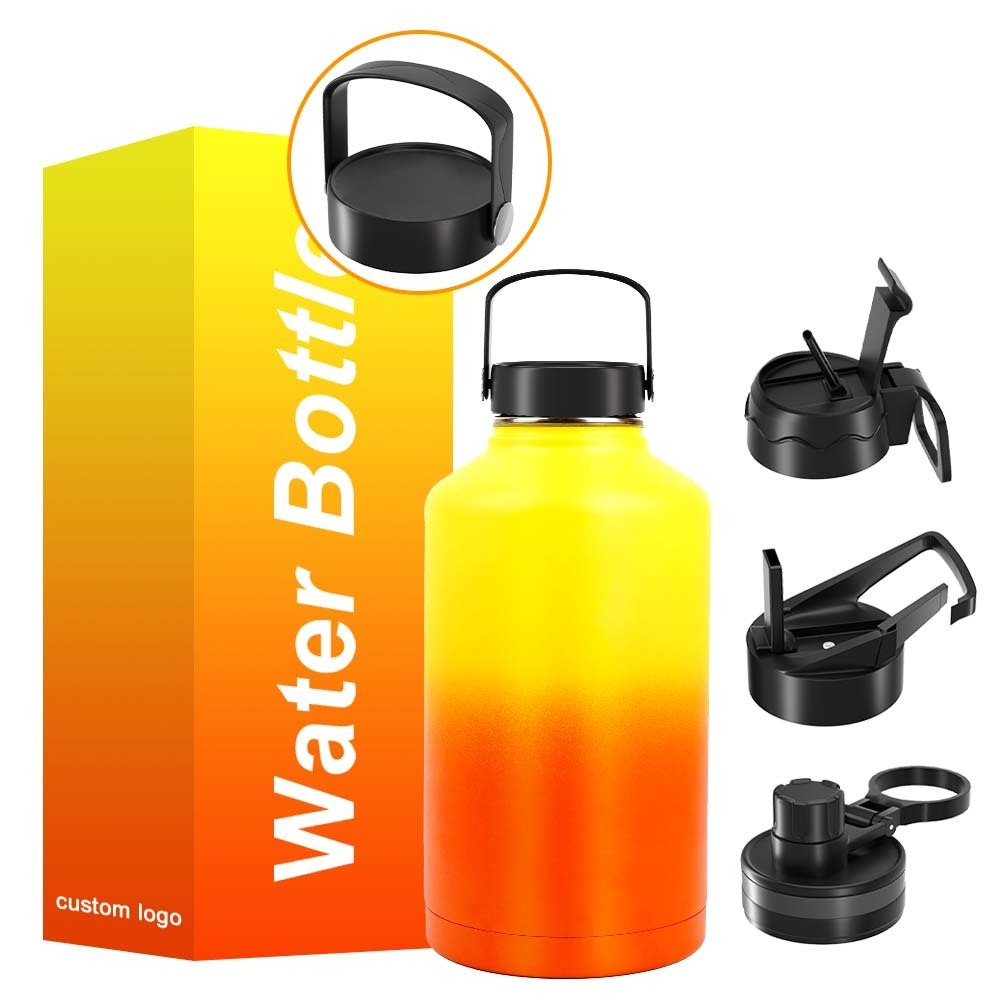 portable reusable 18 32 40 64 Oz  Outdoor thermal water bottle termos Stainless Steel Hot And Cold Water Bottle