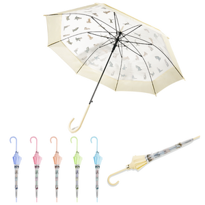 Custom Design Low Price Cute Stick Umbrella Transparent Umbrella For Girls Boys