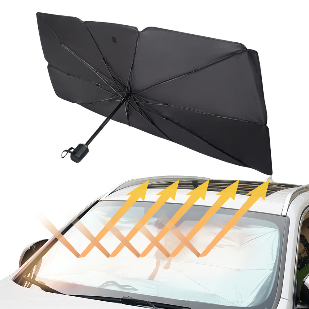 Portable High Quality Wind Proof Personalized  Sunscreen  Front Windshield Car Sunshade Umbrella For Car