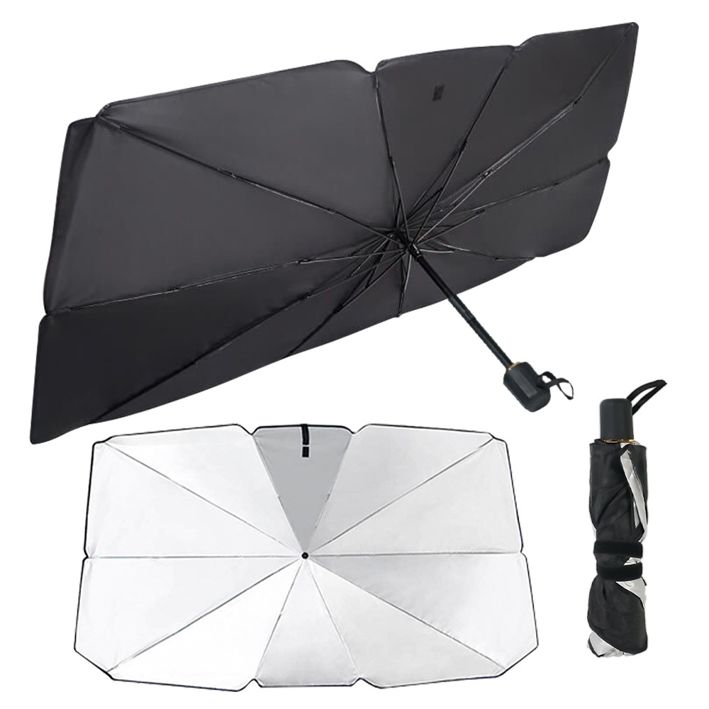 Portable High Quality Wind Proof Personalized  Sunscreen  Front Windshield Car Sunshade Umbrella For Car