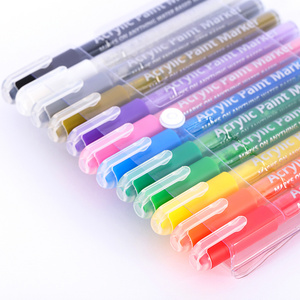 posca marcadores Well Designed 12 Colors Medium Point Non Removable Permanent Acrylic Marker Acrylic Paint Markers