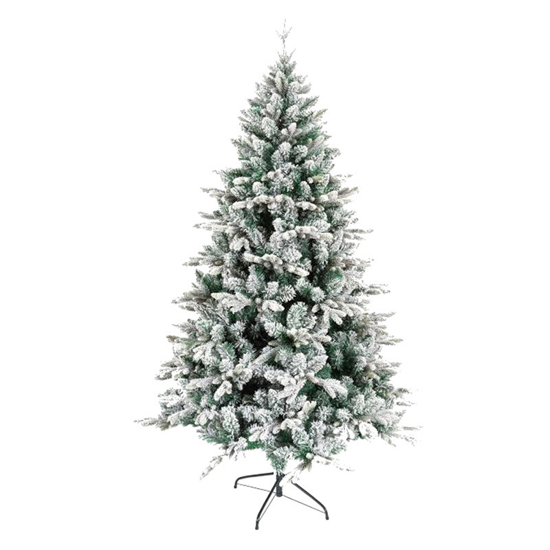 Outroad 6ft Snow Flocked Christmas Tree Premium Hinged Artificial Pine Xmas Tree with Metal Stand and 800 Lush Branch Tips