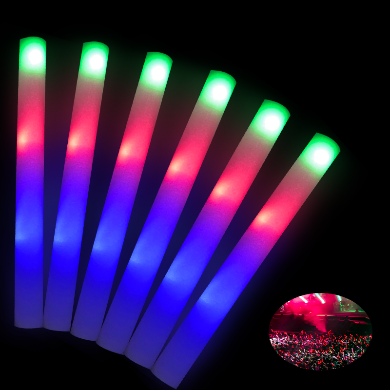 Hot Sale Factory Price Flashing Multi Color Led Light Up Foam Sticks Glowing In The  Concert Party Favors