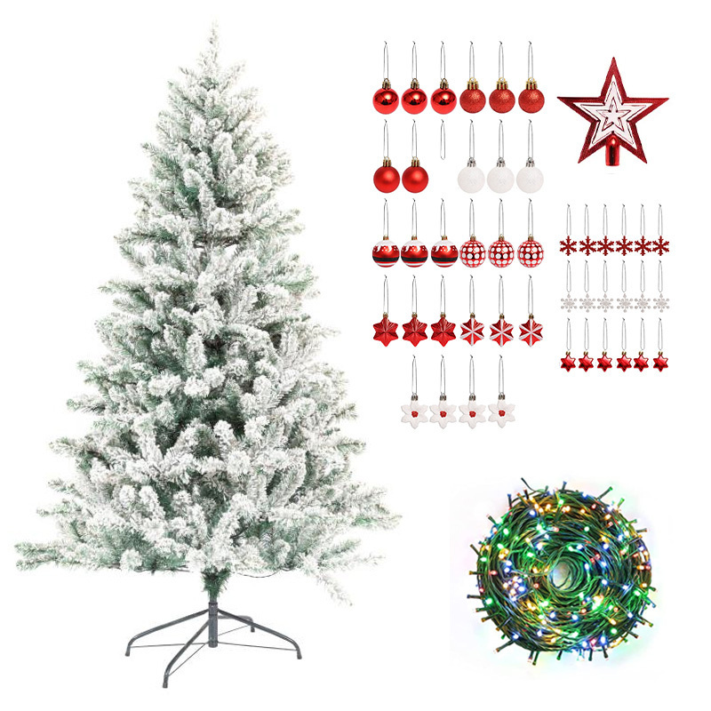 green giant 8ft Pre-Decorated Holiday   Premium PVC Fir Artificial Holiday Christmas Tree, Ideal for Home Christmas Tree