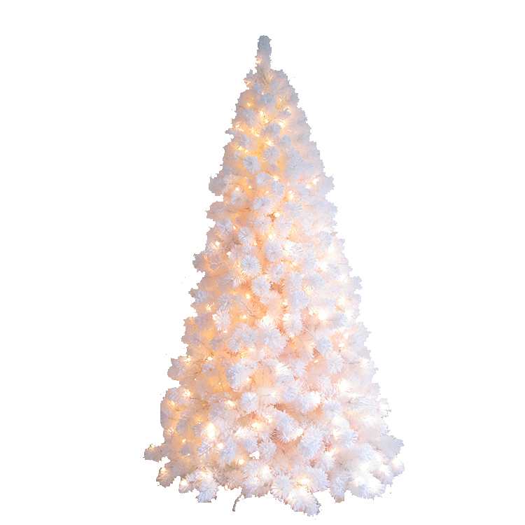 Premium Yiwu Snoflock Powder Realistic Snowing Led Pink Flocked Artificial Christmas Trees