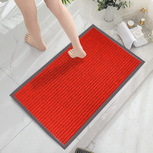 Household Carpets Anti Slip Out Door Floor Mat Grey Rib Front Door Entrance Mat Outdoor pvc Backing Door Mat