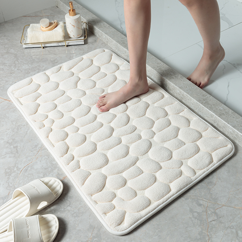 Cheap 3D Pebble Soft Quick Dry Super Water Absorb Non Slip Memory Foam Bath Mat for Bathroom