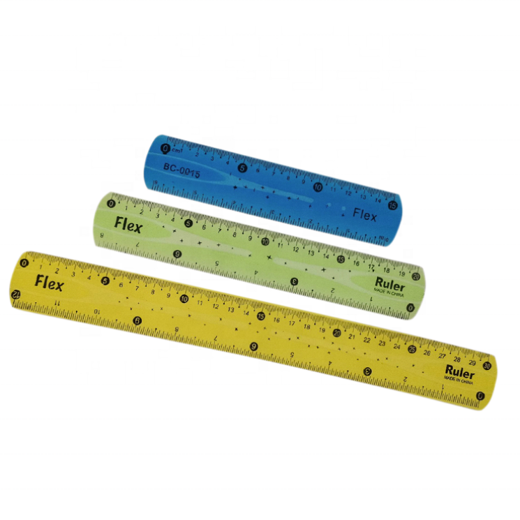 15 cm 20 cm 30 cm 12 inch PVC Flexible Shatterproof Ruler Student Safety Straight Scale Rulers