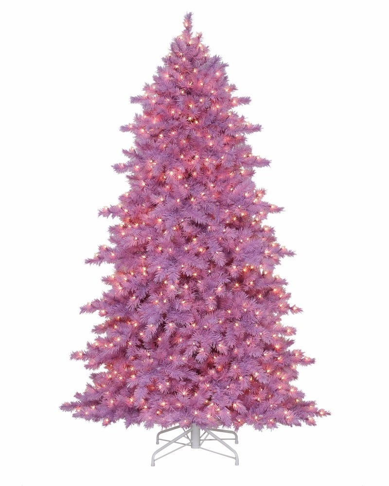 Premium Yiwu Snoflock Powder Realistic Snowing Led Pink Flocked Artificial Christmas Trees