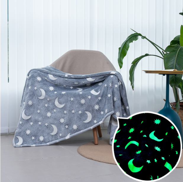 Moon Star Glow In The Dark Blanket Throw Blanket All Seasons Gaming Room Decor For Couch Sofa Kids  Girls Boys Teens