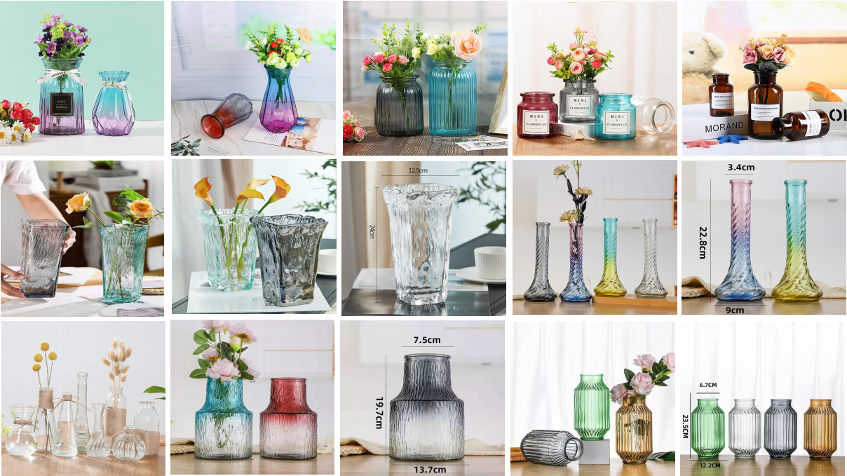 High Quality Vase Clear Painted Table Decoration Modern Tall Glass Flower Vase for Wedding Centerpieces