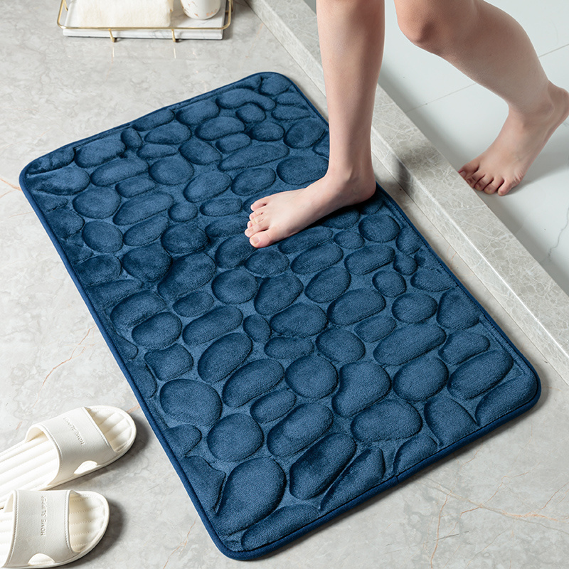 Cheap 3D Pebble Soft Quick Dry Super Water Absorb Non Slip Memory Foam Bath Mat for Bathroom