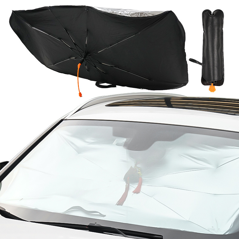 Car Accessories Portable Summer Cool UV Block Car Umbrella Front Window Parasol Windshield Folding Car Sunshade Umbrella