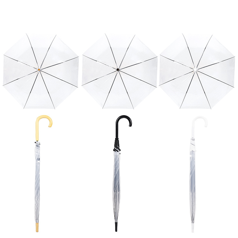 Clear Bubble Umbrella Straight Golf Umbrella With Crook Handle Low Price Clear Transparent Umbrella With Logo For Outdoor