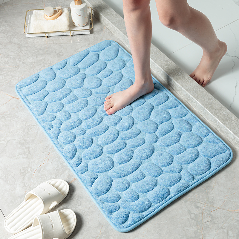 Cheap 3D Pebble Soft Quick Dry Super Water Absorb Non Slip Memory Foam Bath Mat for Bathroom