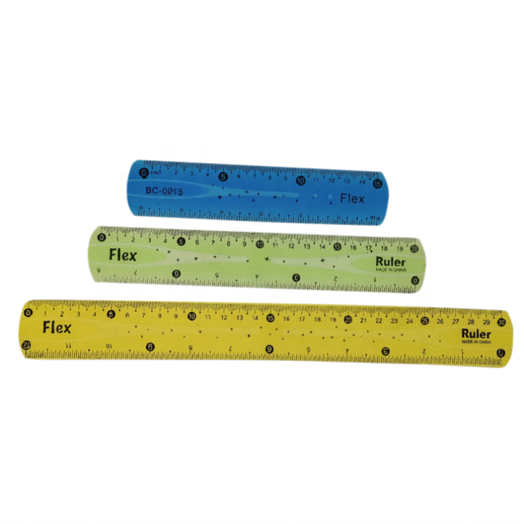 15 cm 20 cm 30 cm 12 inch PVC Flexible Shatterproof Ruler Student Safety Straight Scale Rulers