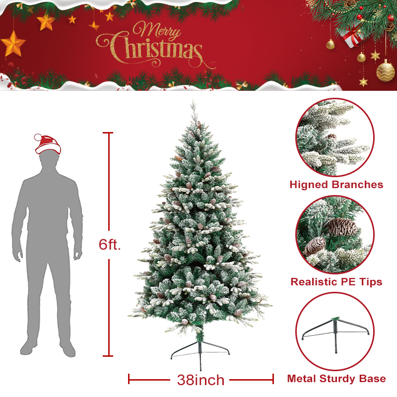 2024 Hot Selling  Wholesale 5Ft 6Ft 7Ft Flagpole   Powered Ceramic Ornament Christmas Trees With Led Lights