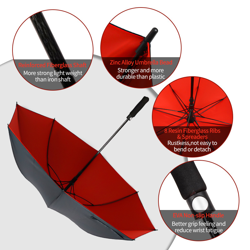 High Quality Advertising Gift Large Golf Umbrella  Wholesale Custom Umbrella Double Layer  Golf Umbrellas With Logo