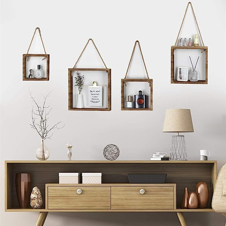 wood wall shelf cube floating hanging square shelves wooden square cube wall rack shelf