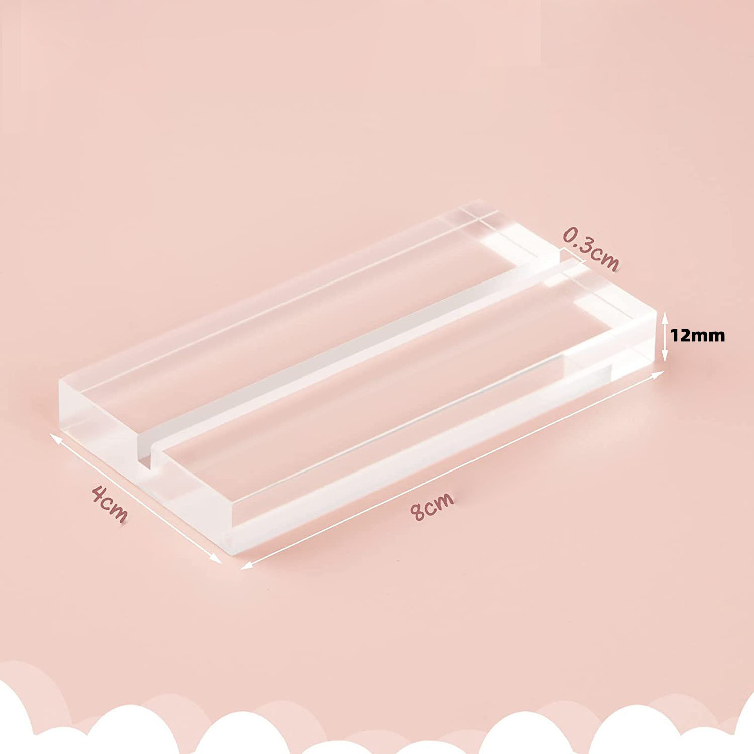 Wholesale Acrylic Block with Slot Customize Size Rectangle Menu Name Card Display Base Sign Holder