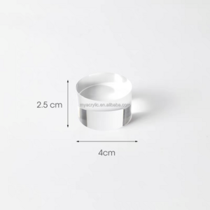 Easy Use Round Acrylic Display Block Clear Polished Lucite 4CM Diameters Acrylic Jewelry Display