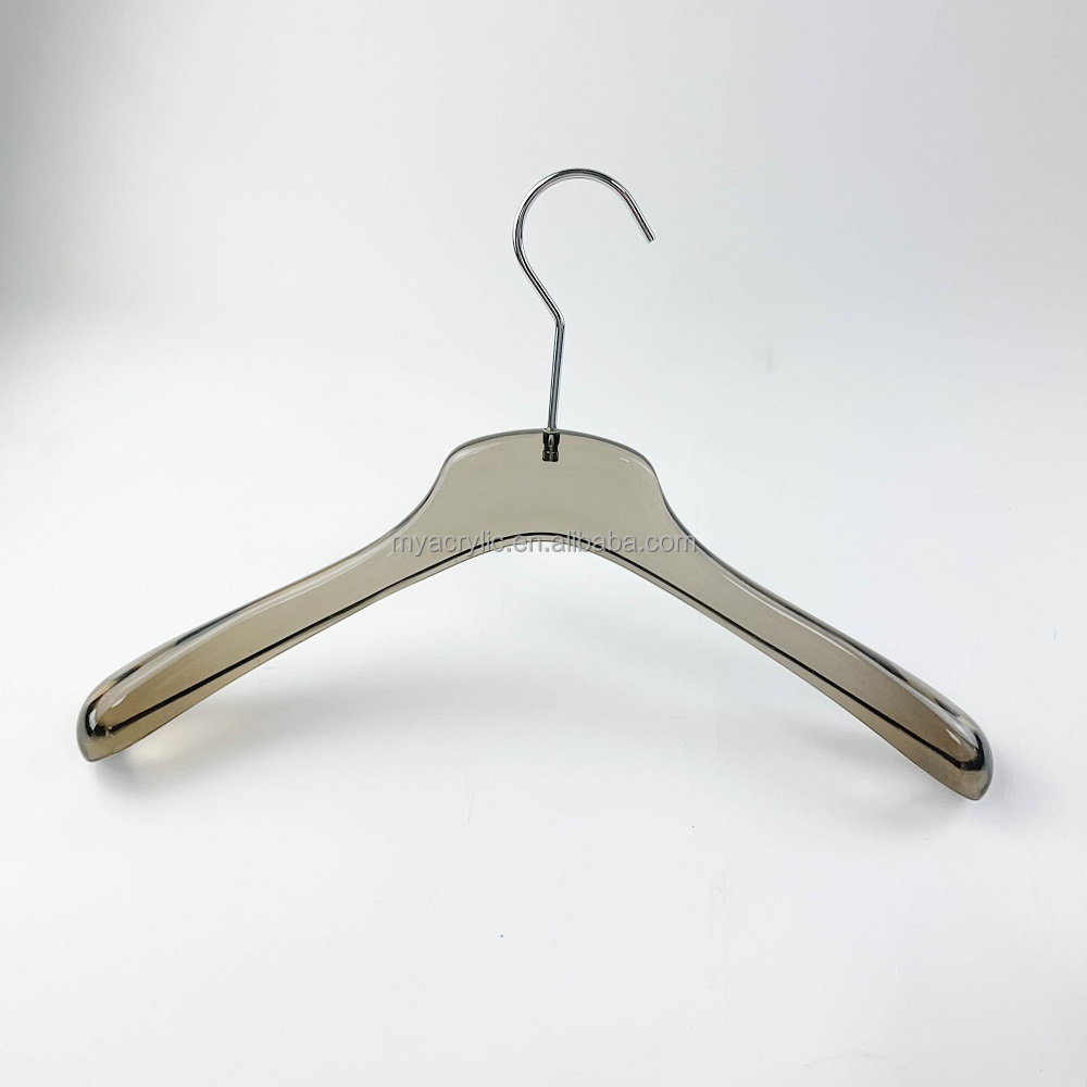 MY Clear Acrylic Hangers Clear Non-Slip Hangers with Customize Color Chrome Steel Hook Clothes Space Saving Hanger