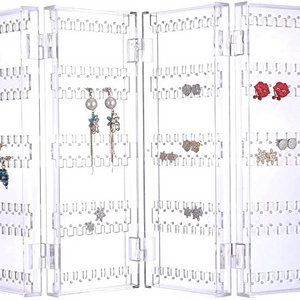 Hot Sale Clear Acrylic Earring Display Rack Foldable  Necklace Jewelry Display Holder For Shopping Mall