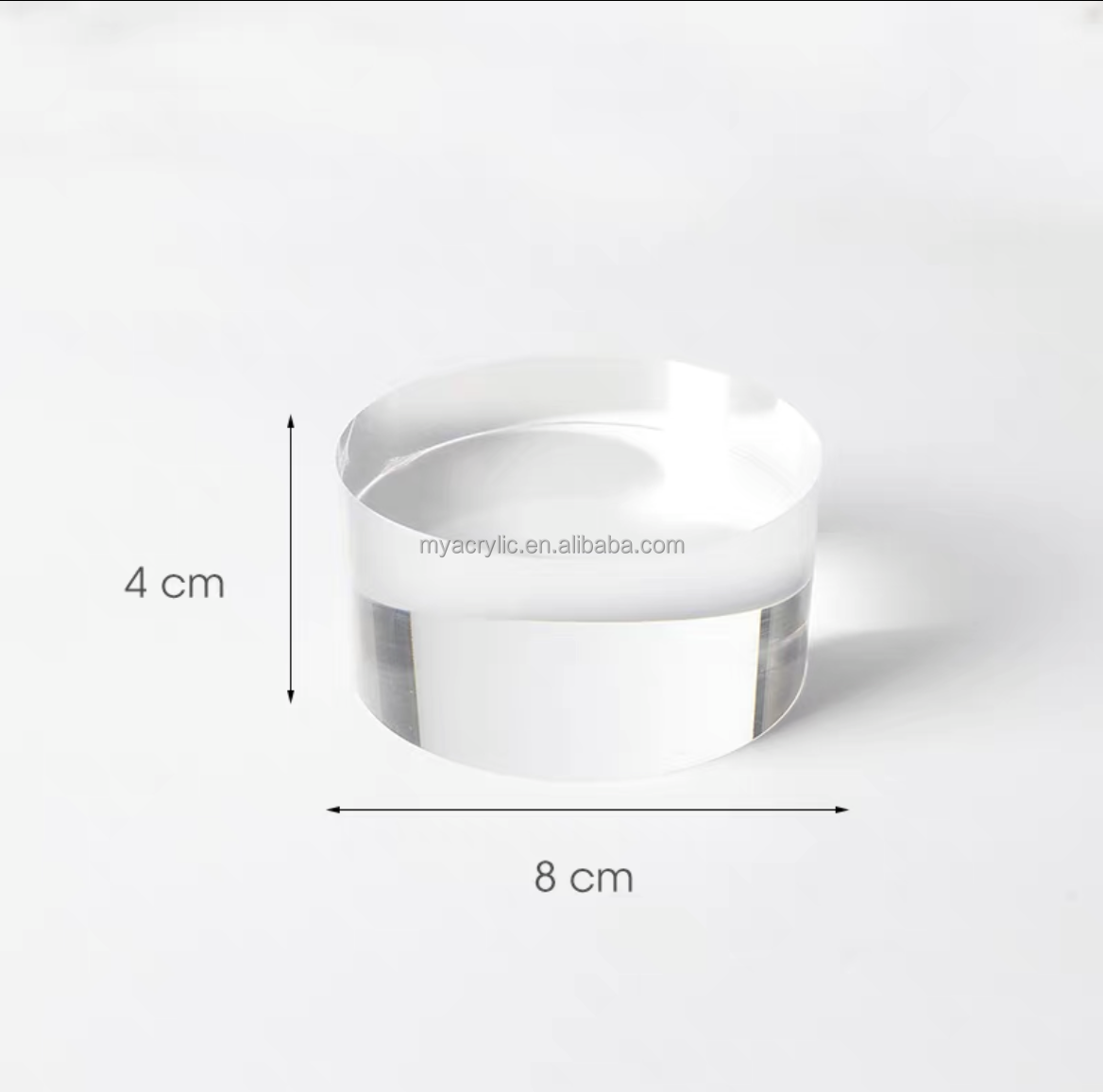 Easy Use Round Acrylic Display Block Clear Polished Lucite 4CM Diameters Acrylic Jewelry Display