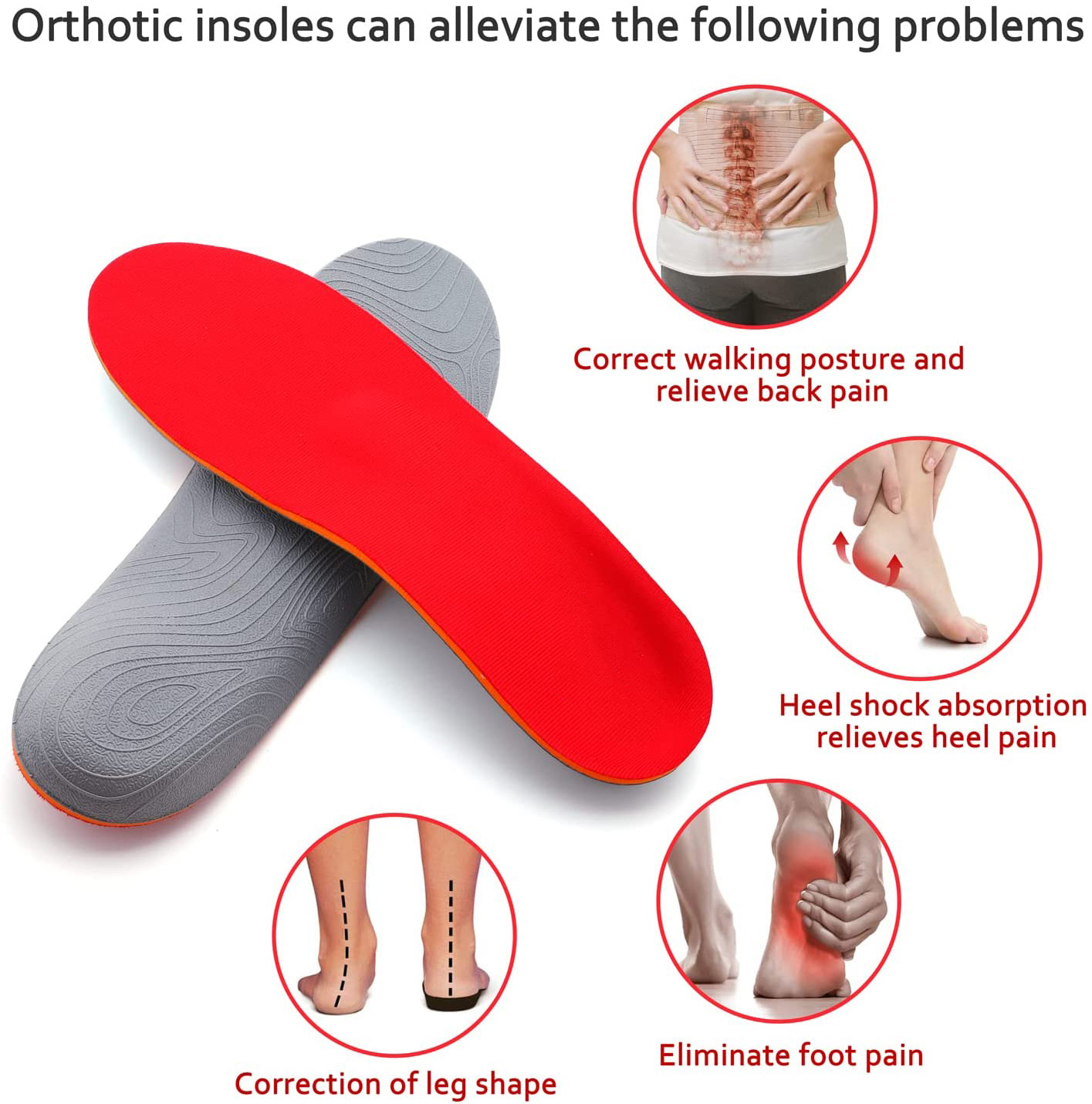 Metatarsal Arch Support Insert Heel Pain Eva Foam PP Material Orthotics Shoe Insoles For Plantar Fasciitis