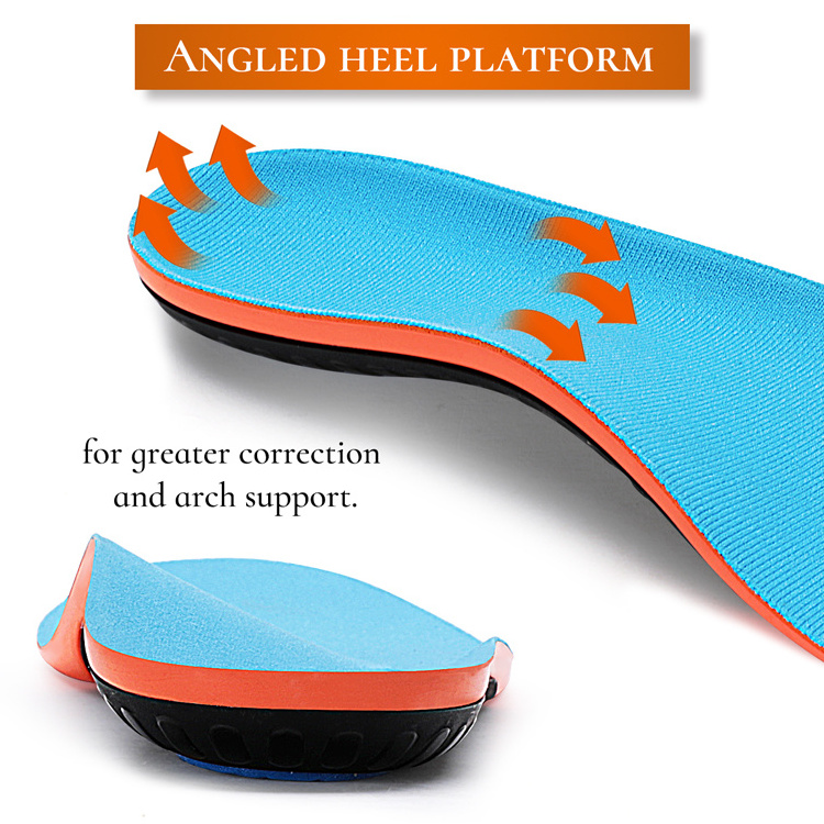 Flat Feet Arch Support Pu Gel Poron Material Insoles Orthotic Plantar Fasciitis Massage Insole Manufacturers