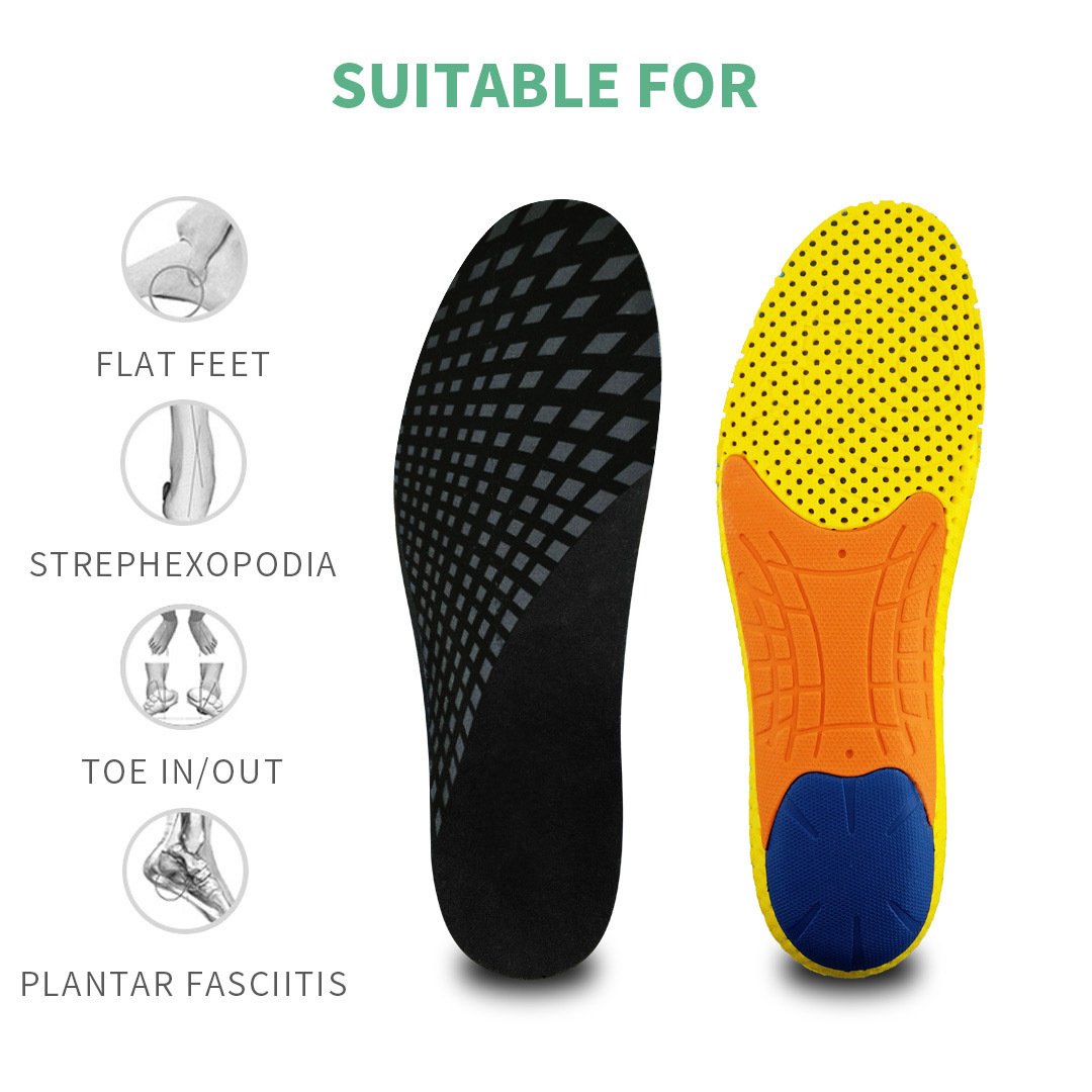 Sports Arch Support Shock Absorbing Best Custom Insoles Soft For Sneakers Relieve Foot Pain Anti Fatigue Insole