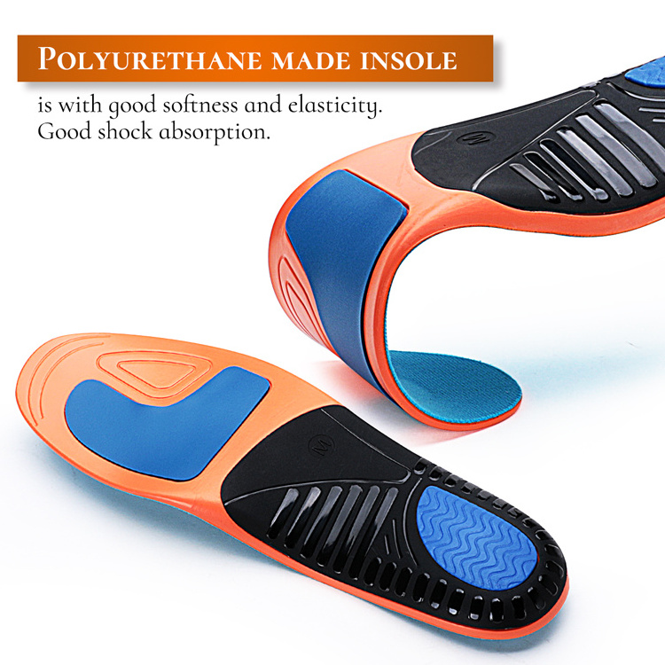 Flat Feet Arch Support Pu Gel Poron Material Insoles Orthotic Plantar Fasciitis Massage Insole Manufacturers