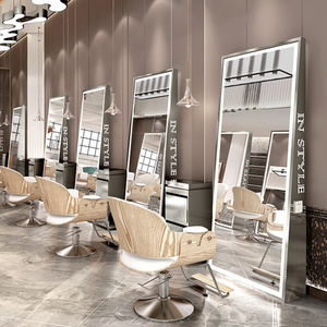 Salon Furniture Barber Shop Large LED Full Length Mirror  Led Hair Salon Mirror Gold