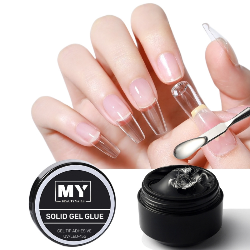 MyBeautyNails Private Label Non Stick HEMA Free Soak Off UV Gel Glue For Gel X Nail Tips Solid Gel Glue