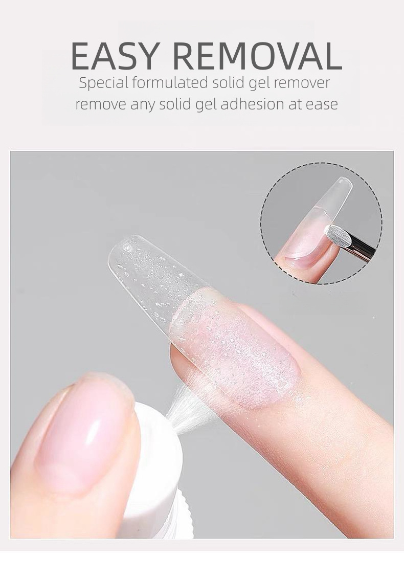 MyBeautyNails OEM Private Label Manicure Nail Tip Gel Remover Solid Gel Glue and Polish Remover For Press on Nails