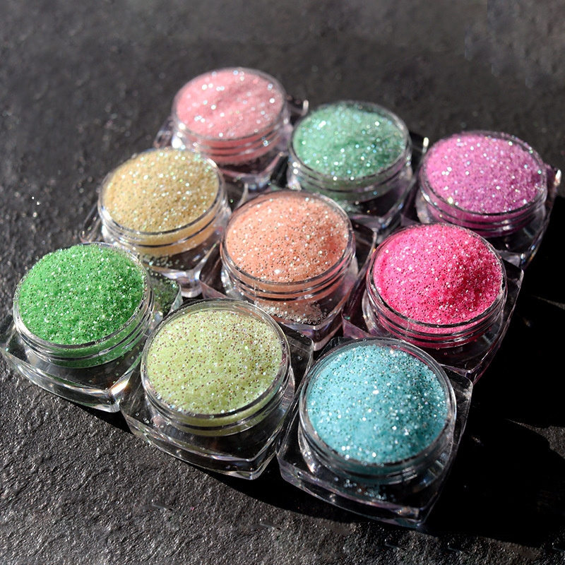 MyBeautyNails Private Label Sugar Powder Nail Art Pigment Glitter Rainbow Diamond Dust Powder Sugar UV Gel Nail Polish Set