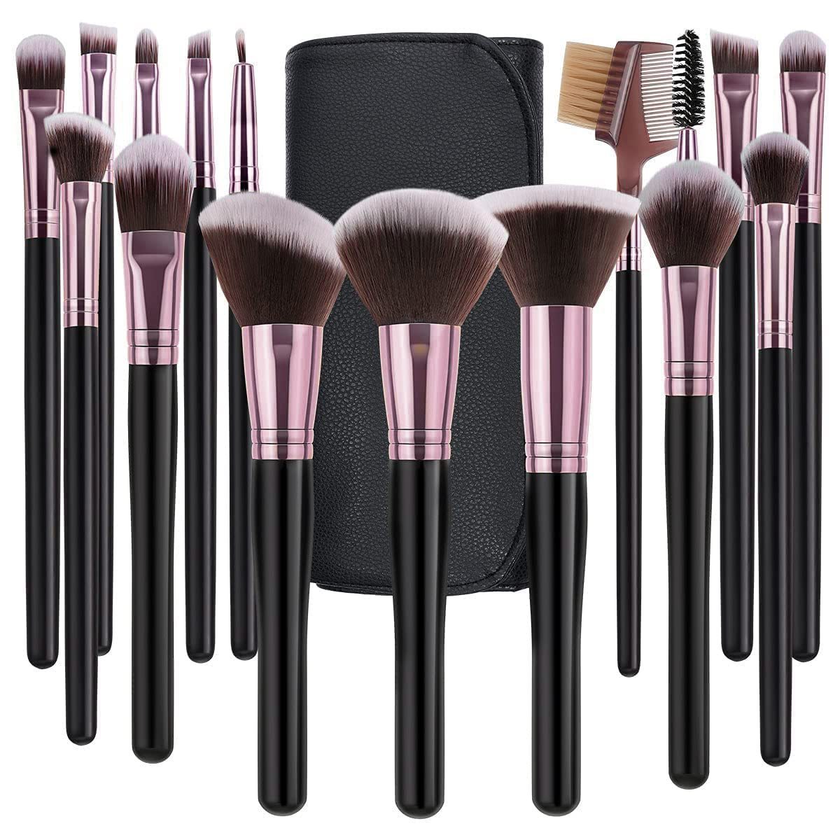 16 Pieces Face Foundation Eye shadow Brush Travel Makeup Brushes With Wooden Handle Softy Synthetic Fiber Makeup Brush Set