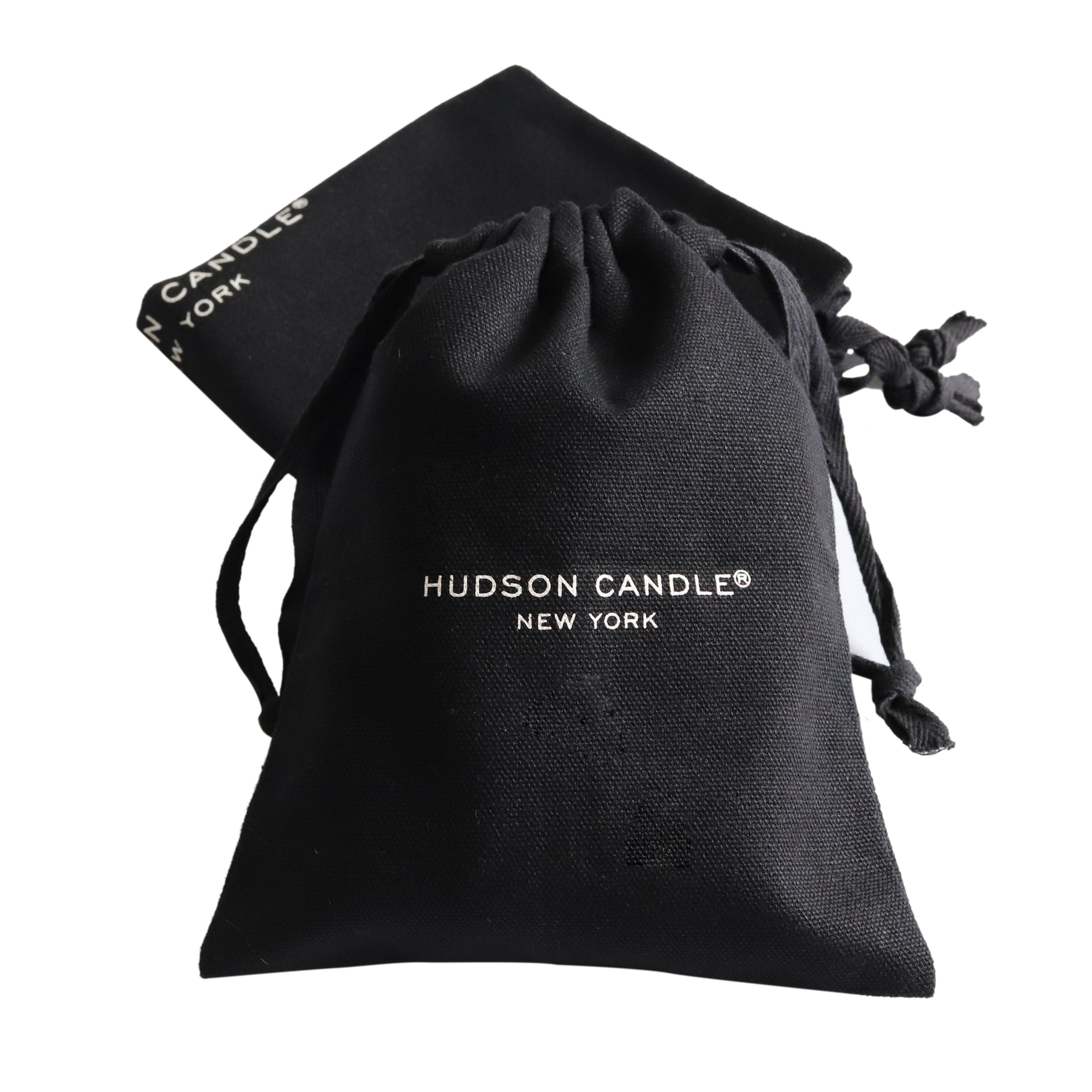 High quality medium black cotton canvas dust bag with white printing logo for cap shoe hats packaging storage drawstring pouch