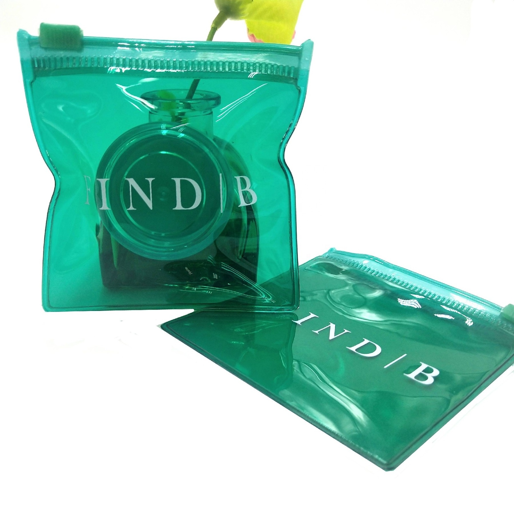 Fashion Custom Ziplock Jewelry Packaging Bag Biodegradable PVC Clear Mini Zipper Pouch Jewelry /Necklace Zipper Bag