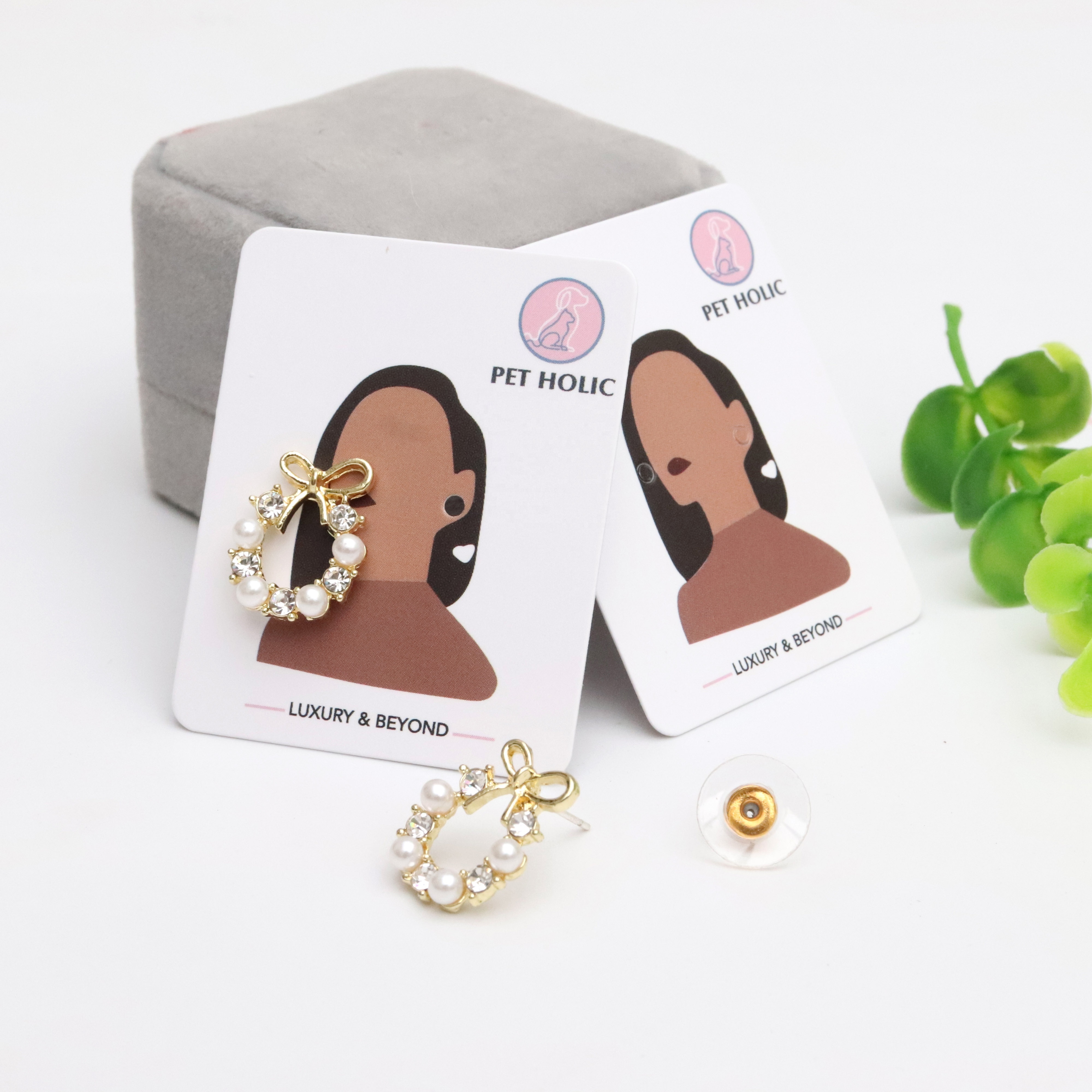 Custom Printing Personalized Embossed White Marble PVC Jewelry Packaging Insert Holder  Earrings Display And Necklace Cards Set