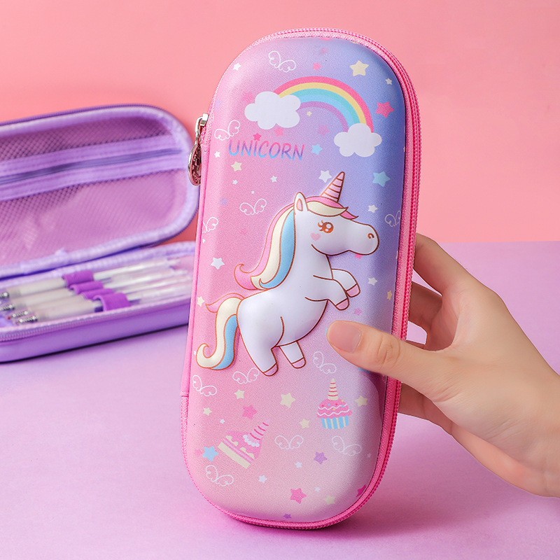 School Stationary Items With Prices 3D Pattern Cartoon Multifunction Cute Pencil Case Bag High Capacity Plastic 3D Pen Case