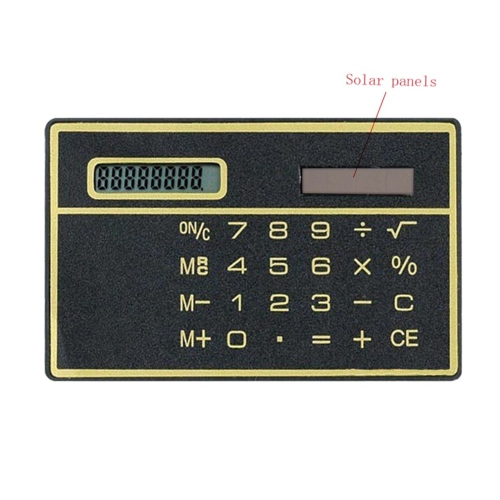 8 Digit Ultra Thin Solar Power Calculator with Touch Screen Credit Card Design Portable Mini Calculator for Business School