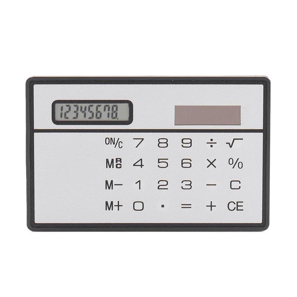 8 Digit Ultra Thin Solar Power Calculator with Touch Screen Credit Card Design Portable Mini Calculator for Business School