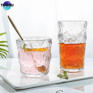 wholesale Glass cup Glacier Pattern Glass Water Glasses For Bar Dollar Store Tea Cups container