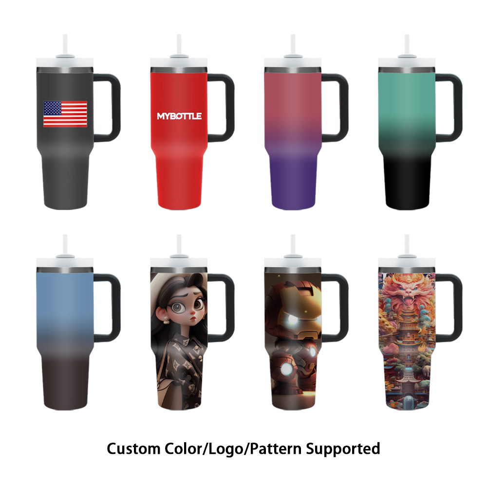 USA Warehouse Stainless Steel 40 oz 40oz Blank Sublimation Tumbler with Handle Sublimation for Sublimation Printing